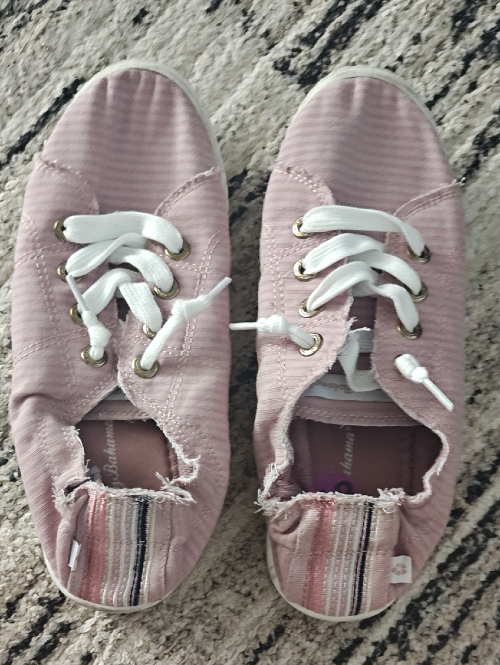 Tommy Bahama Pink Canvas Sneakers with White Laces